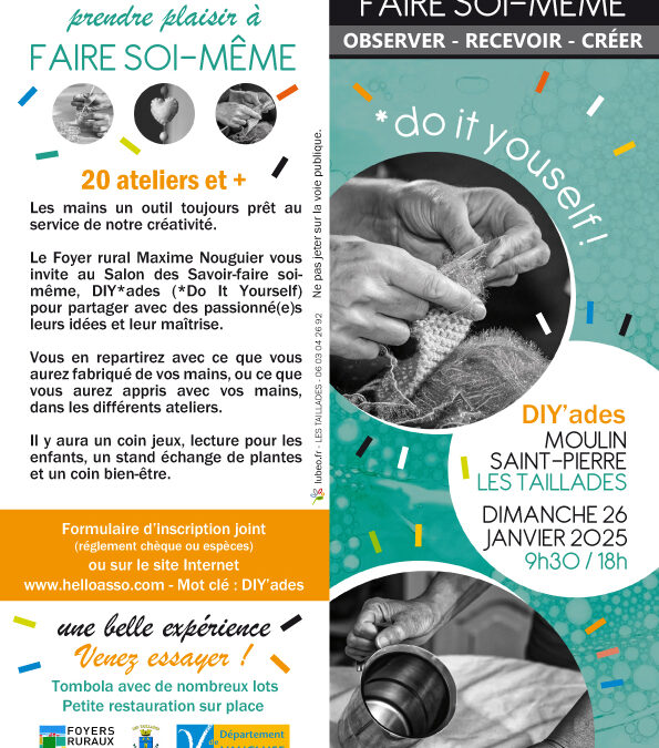 Le Salon du Faire Soi-Même aux Taillades. RDV dimanche 26 janvier 2025.