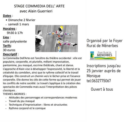 Stage COMMEDIA DELLE ‘ARTE à Ménerbes