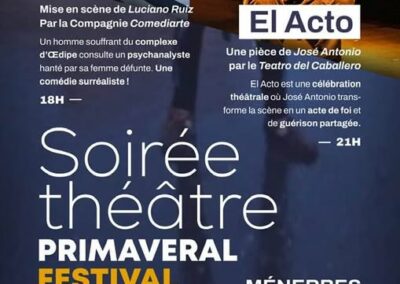 🎭 Soirée Théâtre Primaveral à Ménerbes : “Terapia” & “El Acto” – Deux regards, deux émotions